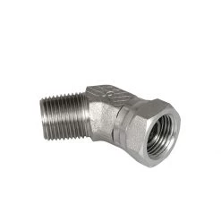 Apache Style 1503 Male Pipe Thread Female Pipe Thread 45 Deg Swivel Hydraulic Adapter, 1/2 IN x 1/2 IN, 39005550